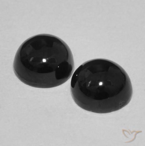 Pedras preciosas de Ônix Preto natural de 2.17 ct, Redondo, Opaco
