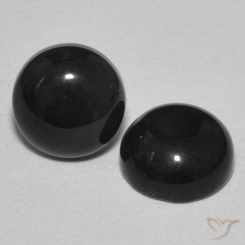 Pedras preciosas de Ônix Preto natural de 2.88 ct, Redondo, Opaco