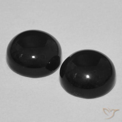 Pedras preciosas de Ônix Preto natural de 2.88 ct, Redondo, Opaco