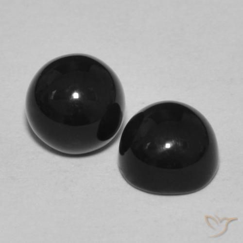 Pedras preciosas de Ônix Preto natural de 2.48 ct, Redondo, Opaco