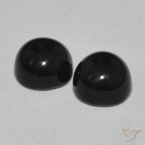Pedras preciosas de Ônix Preto natural de 2.48 ct, Redondo, Opaco