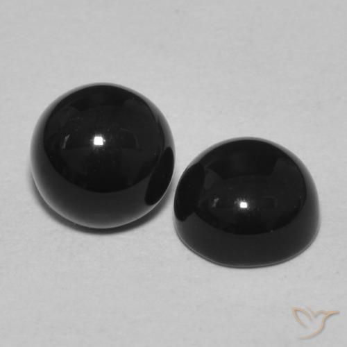 Pedras preciosas de Ônix Preto natural de 2.31 ct, Redondo, Opaco
