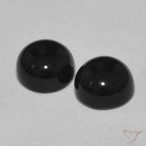 Pedras preciosas de Ônix Preto natural de 2.31 ct, Redondo, Opaco