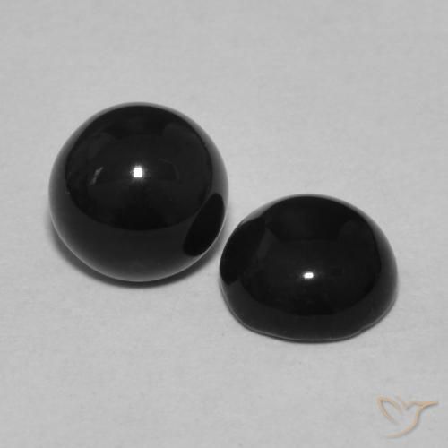 Pedras preciosas de Ônix Preto natural de 2.06 ct, Redondo, Opaco