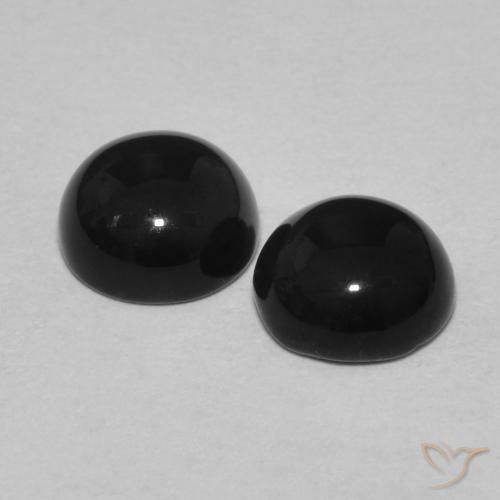 Pedras preciosas de Ônix Preto natural de 2.06 ct, Redondo, Opaco