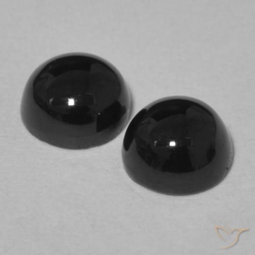Pedras preciosas de Ônix Preto natural de 2.05 ct, Redondo, Opaco
