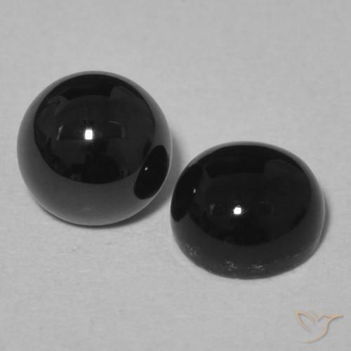 Pedras preciosas de Ônix Preto natural de 1.78 ct, Redondo, Opaco
