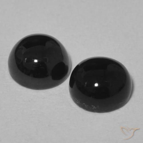 Pedras preciosas de Ônix Preto natural de 1.78 ct, Redondo, Opaco