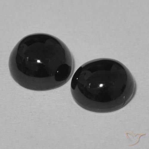 Pedras preciosas de Ônix Preto natural de 1.98 ct, Redondo, Opaco