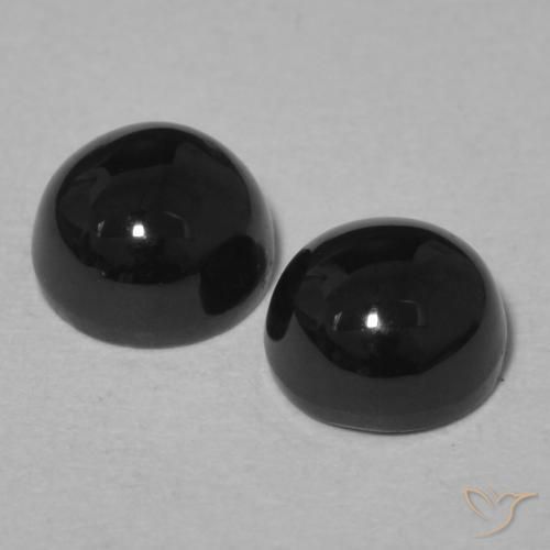 Pedras preciosas de Ônix Preto natural de 2.26 ct, Redondo, Opaco
