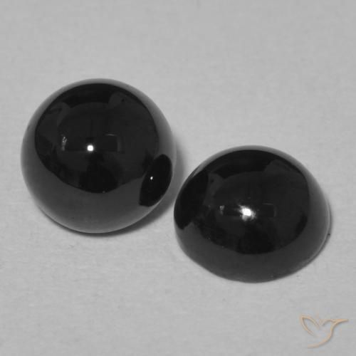 Pedras preciosas de Ônix Preto natural de 1.96 ct, Redondo, Opaco
