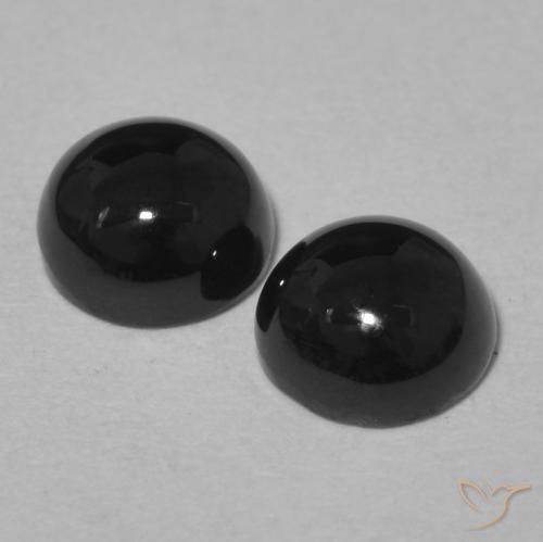 Pedras preciosas de Ônix Preto natural de 1.96 ct, Redondo, Opaco