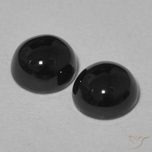 Pedras preciosas de Ônix Preto natural de 2.11 ct, Redondo, Opaco