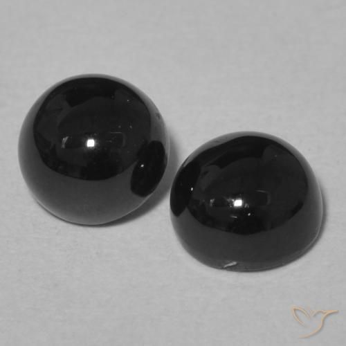 Pedras preciosas de Ônix Preto natural de 2.24 ct, Redondo, Opaco
