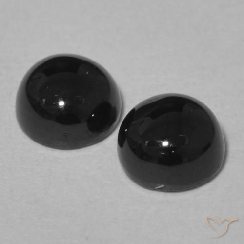 Pedras preciosas de Ônix Preto natural de 2.24 ct, Redondo, Opaco