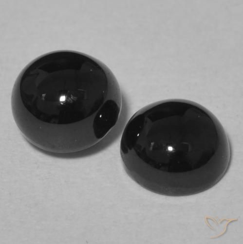 Pedras preciosas de Ônix Preto natural de 2.16 ct, Redondo, Opaco