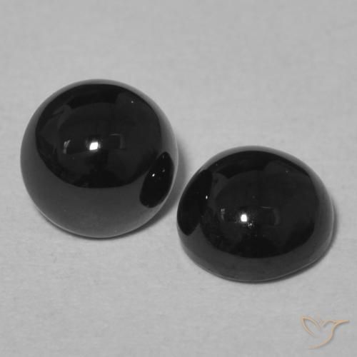 Pedras preciosas de Ônix Preto natural de 2.06 ct, Redondo, Opaco