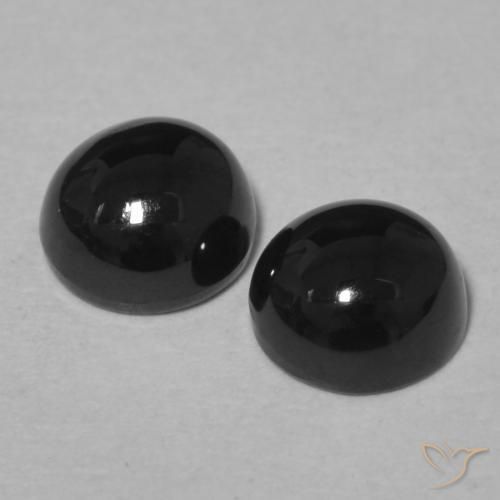 Pedras preciosas de Ônix Preto natural de 2.11 ct, Redondo, Opaco