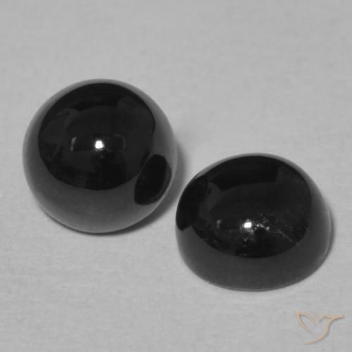 Pedras preciosas de Ônix Preto natural de 2.19 ct, Redondo, Opaco
