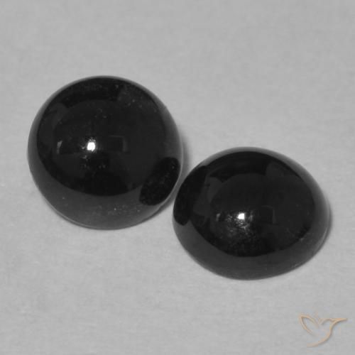 Pedras preciosas de Ônix Preto natural de 1.70 ct, Redondo, Opaco