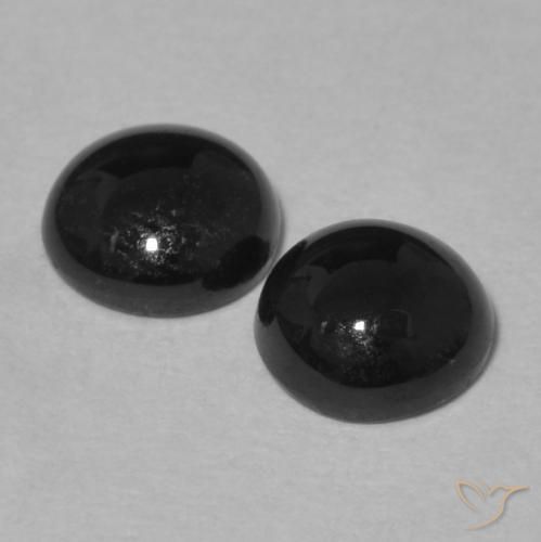 Pedras preciosas de Ônix Preto natural de 1.70 ct, Redondo, Opaco