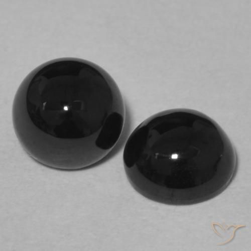 Pedras preciosas de Ônix Preto natural de 1.99 ct, Redondo, Opaco