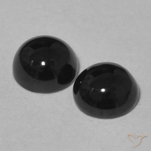 Pedras preciosas de Ônix Preto natural de 1.99 ct, Redondo, Opaco