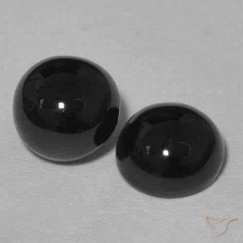 Pedras preciosas de Ônix Preto natural de 2.12 ct, Redondo, Opaco