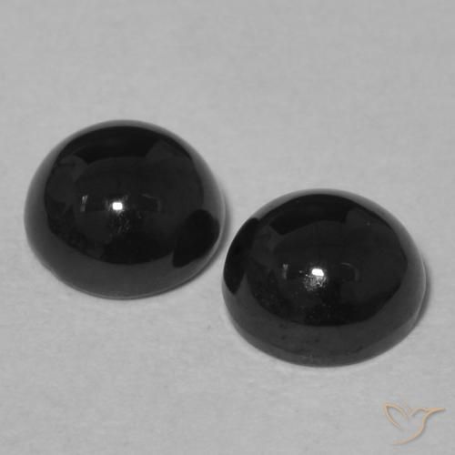 Pedras preciosas de Ônix Preto natural de 2.11 ct, Redondo, Opaco