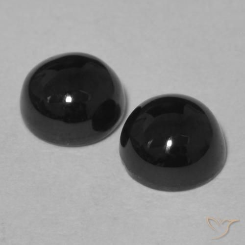 Pedras preciosas de Ônix Preto natural de 2.17 ct, Redondo, Opaco