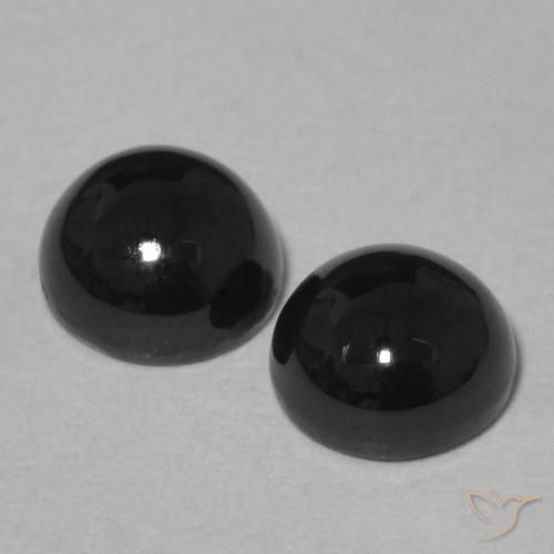 Pedras preciosas de Ônix Preto natural de 2.21 ct, Redondo, Opaco
