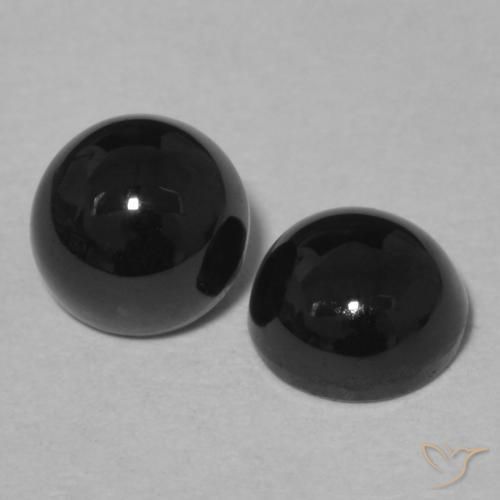 Pedras preciosas de Ônix Preto natural de 2.13 ct, Redondo, Opaco