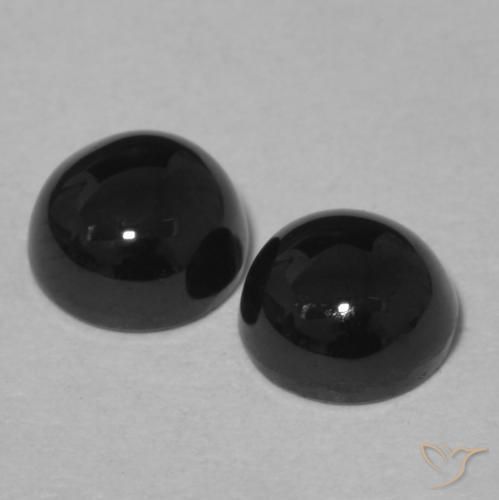 Pedras preciosas de Ônix Preto natural de 2.13 ct, Redondo, Opaco