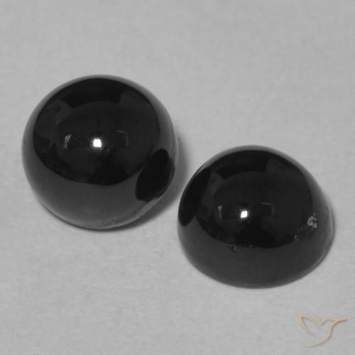 Pedras preciosas de Ônix Preto natural de 2.31 ct, Redondo, Opaco