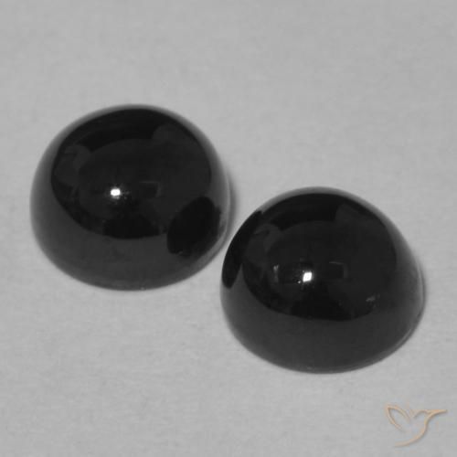Pedras preciosas de Ônix Preto natural de 2.31 ct, Redondo, Opaco