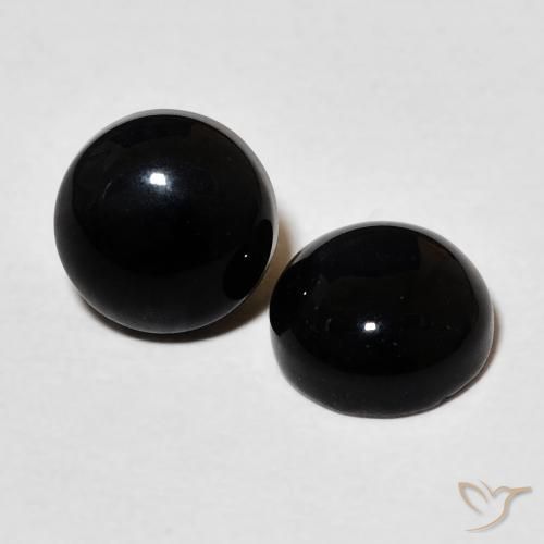 Pedras preciosas de Ônix Preto natural de 2.86 ct, Redondo, Opaco