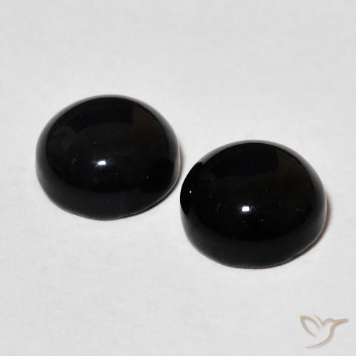 Pedras preciosas de Ônix Preto natural de 2.86 ct, Redondo, Opaco