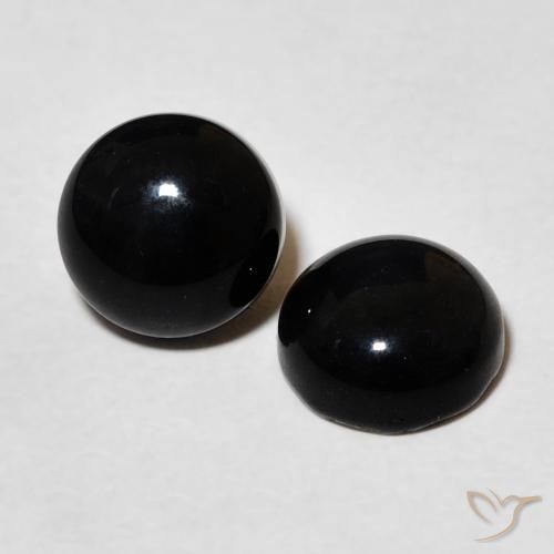 Pedras preciosas de Ônix Preto natural de 2.93 ct, Redondo, Opaco