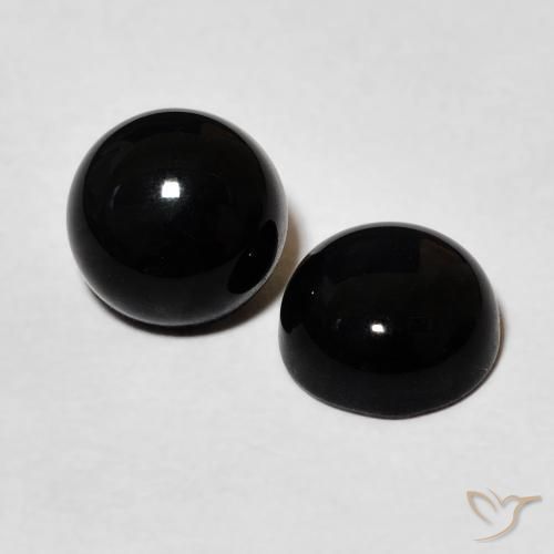 Pedras preciosas de Ônix Preto natural de 2.74 ct, Redondo, Opaco