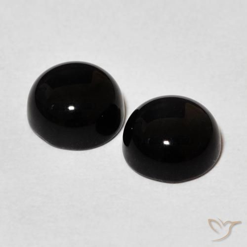 Pedras preciosas de Ônix Preto natural de 2.74 ct, Redondo, Opaco