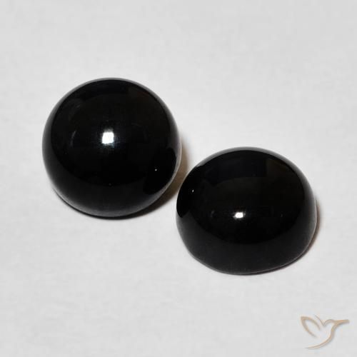 Pedras preciosas de Ônix Preto natural de 2.64 ct, Redondo, Opaco