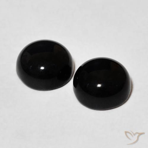 Pedras preciosas de Ônix Preto natural de 2.64 ct, Redondo, Opaco