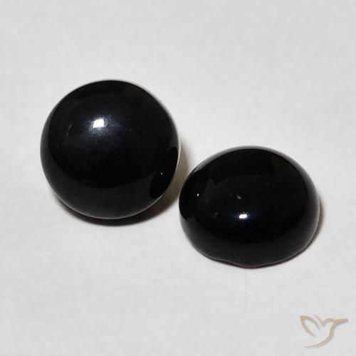 Pedras preciosas de Ônix Preto natural de 2.90 ct, Redondo, Opaco