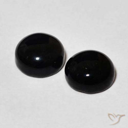 Pedras preciosas de Ônix Preto natural de 2.90 ct, Redondo, Opaco
