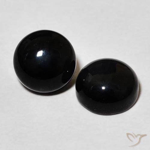 Pedras preciosas de Ônix Preto natural de 3.36 ct, Redondo, Opaco
