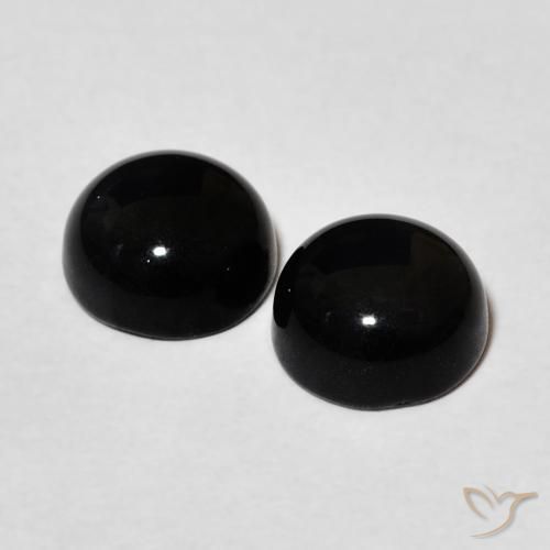 Pedras preciosas de Ônix Preto natural de 2.65 ct, Redondo, Opaco