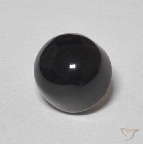 Ônix Preto Natural 1.43ct, Redondo, Opaco