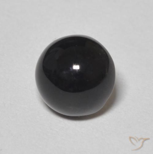 Ônix Preto Natural 1.16ct, Redondo, Opaco