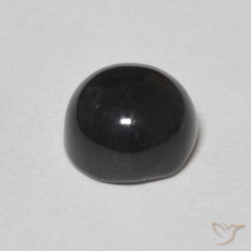Ônix Preto Natural 1.24ct, Redondo, Opaco
