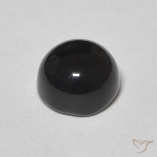 Ônix Preto Natural 1.31ct, Redondo, Opaco